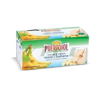 puertosol succo e polpa mela e banana 6x 200ml  1,2 l